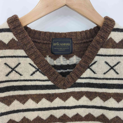 バイグラッドハンド BY GLADHAND NGONG HILLS ネイティブ柄 ウール ニット ベスト メンズ import:M